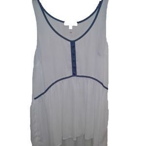 Soprano White Empire Waist Tank Top Small